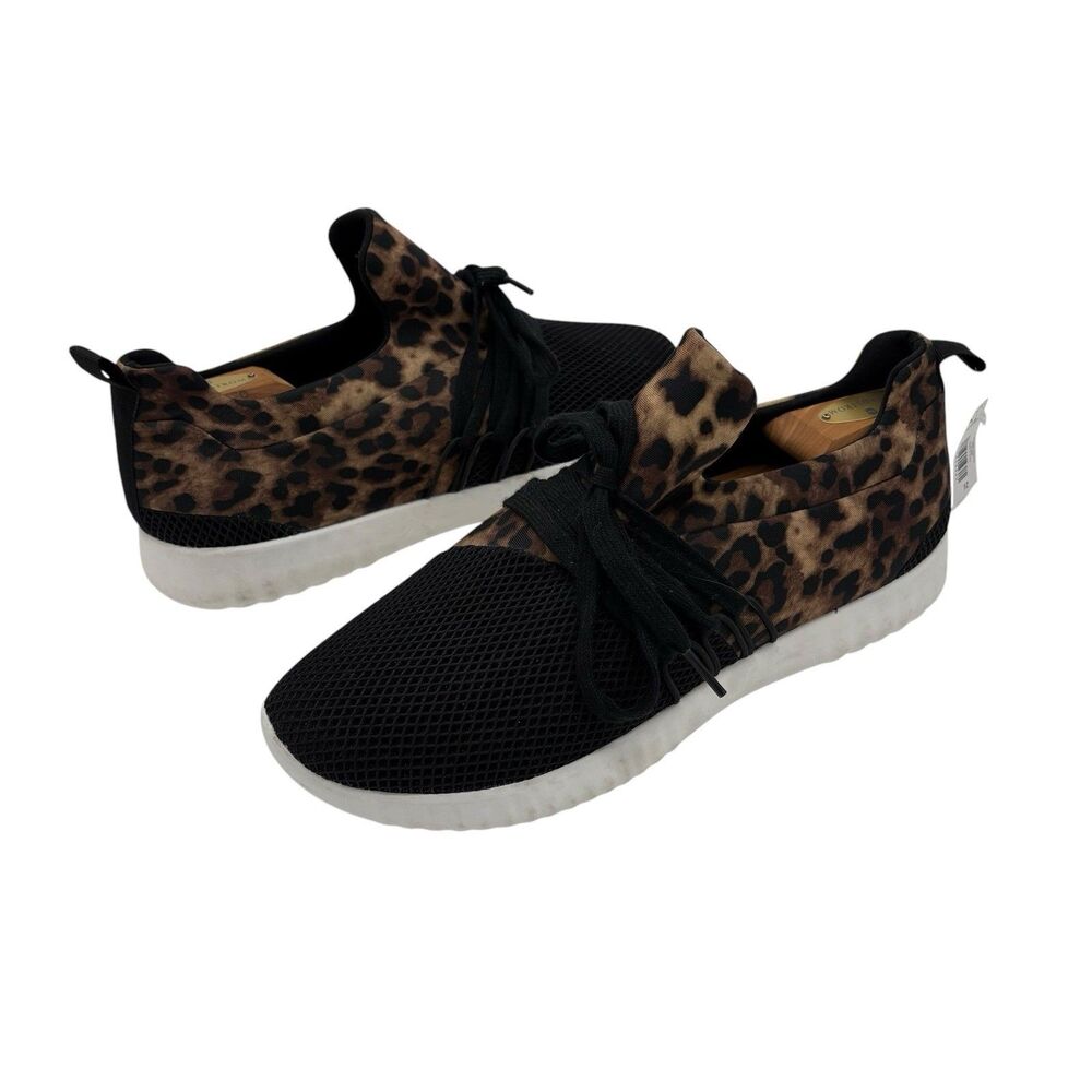 TORRID Leopard Print Sneakers Lace Up Mesh 14515986 Womens Sz 12 Black Brown NWT